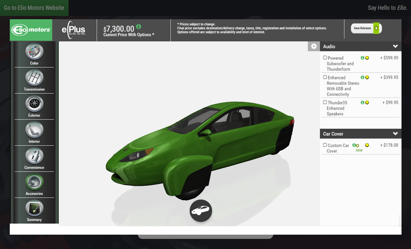 Illustration for article titled Elio Configurator, Post Your Choices